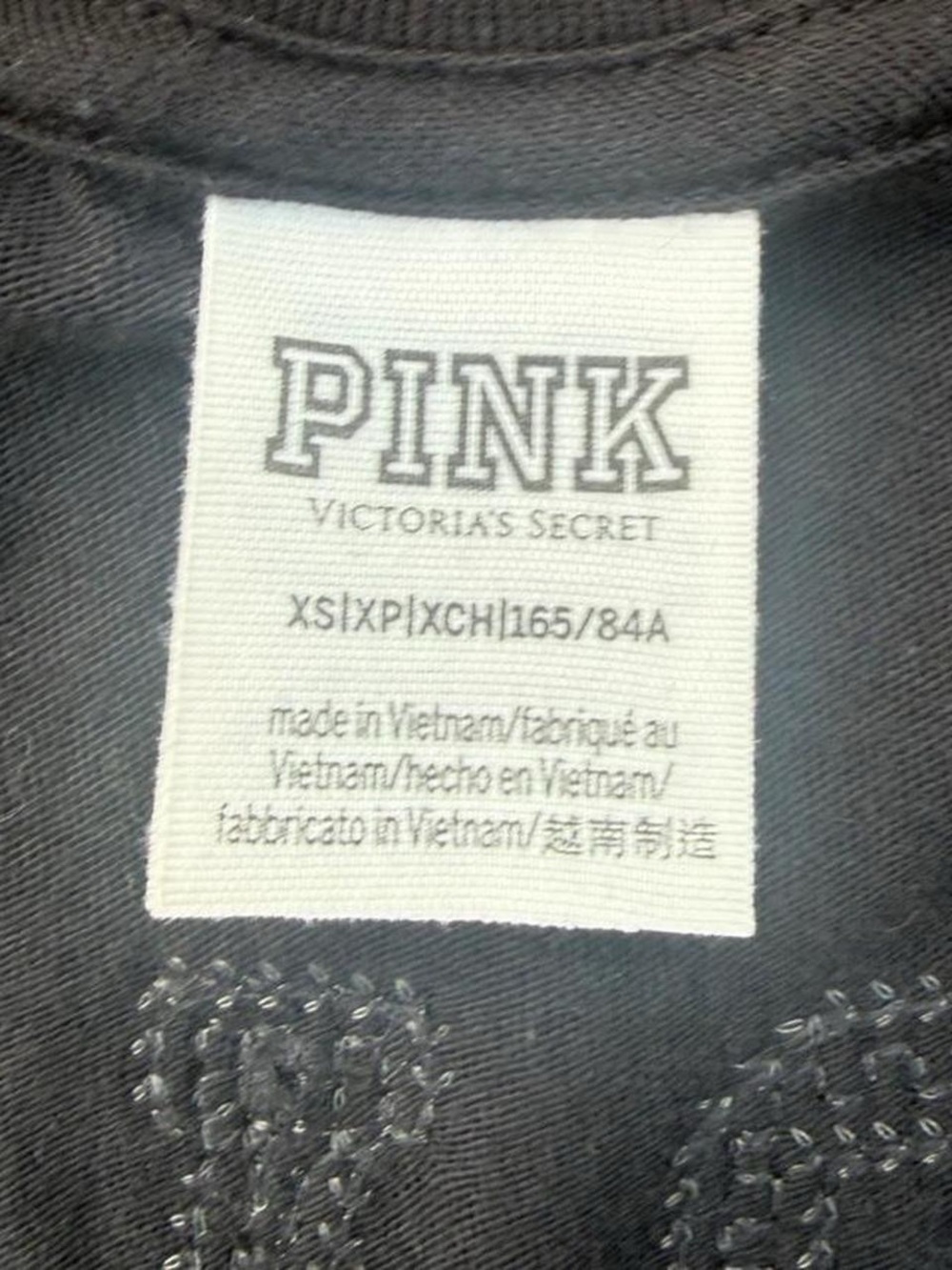 PINK Victoria's Secret Black Tee with Light Blue Dog Accent - Picture 5 of 5